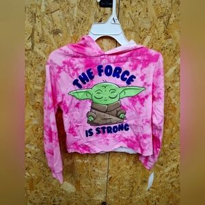 Star Wars Kids Pink Tie-Dye Hoodie with Yoda Design NWT Kids Medium